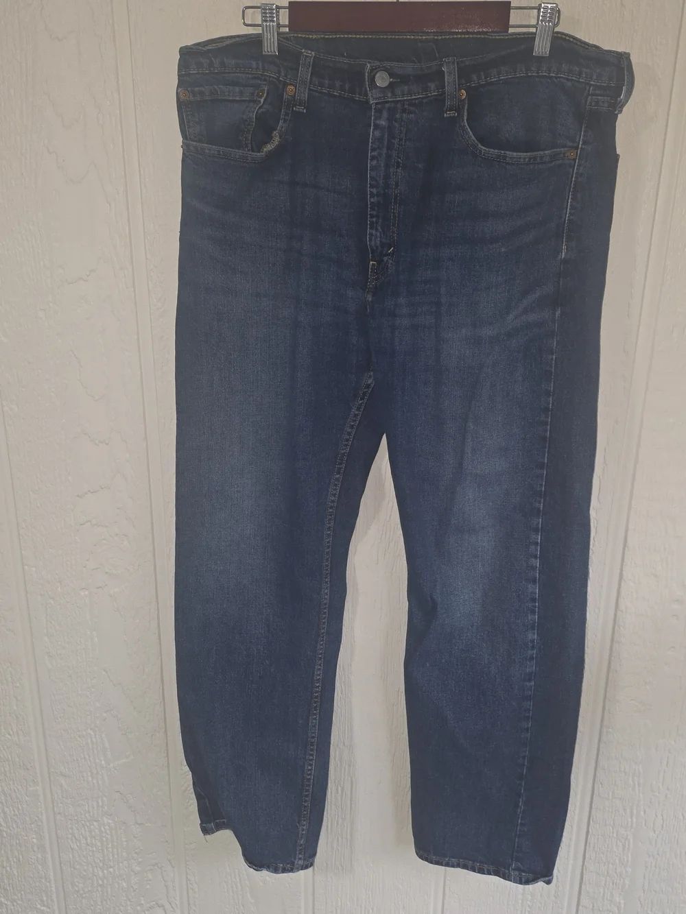 Levi's 505 Dark Blue Relaxed Jeans, Size 38 X 32